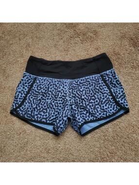 Lululemon Speed Up Shorts Womens Size 4 Blue Dots Lined Athletic Running Y2k